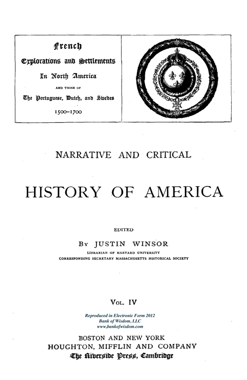 Narrative and Critical History of America, Vol. 4 of 8 Vols.